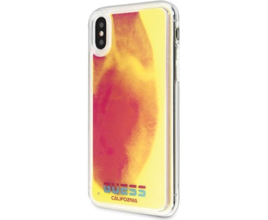 Guess GUHCPXGLCPI Hardcase California Glow in the dark Aizsargapvalks priekš iPhone X/Xs / rozā Neoriģinālie Maciņi