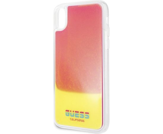 Guess GUHCPXGLCPI Hardcase California Glow in the dark Aizsargapvalks priekš iPhone X/Xs / rozā Neoriģinālie Maciņi