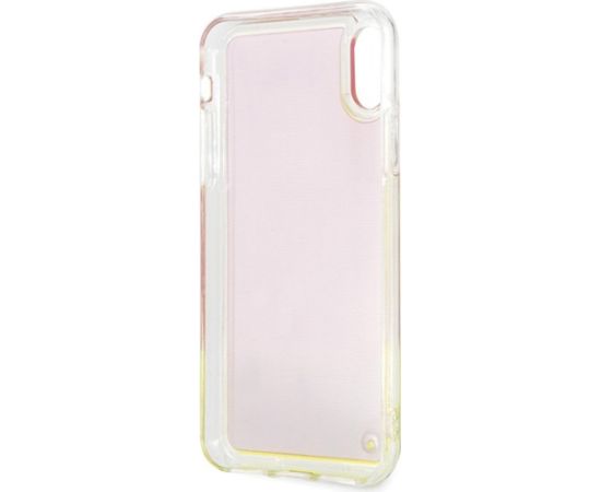 Guess GUHCPXGLCPI Hardcase California Glow in the dark Aizsargapvalks priekš iPhone X/Xs / rozā Neoriģinālie Maciņi