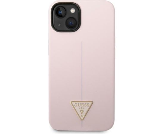 Guess GUHCP14MSLTGU Silicone Triangle Hardcase Aizsargapvalks priekš iPhone 14 Plus / 15 Plus 6.7" / violets Neoriģinālie Maciņi