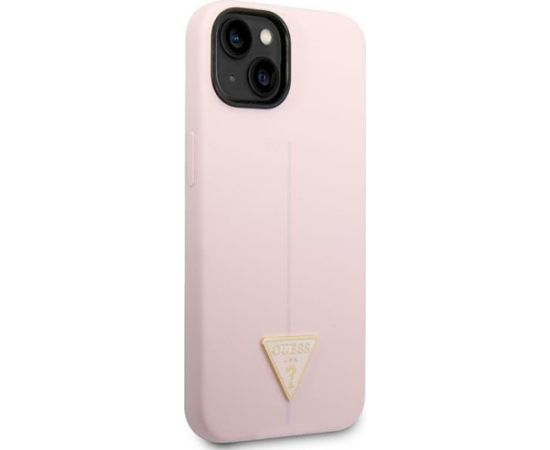 Guess GUHCP14MSLTGU Silicone Triangle Hardcase Aizsargapvalks priekš iPhone 14 Plus / 15 Plus 6.7" / violets Neoriģinālie Maciņi