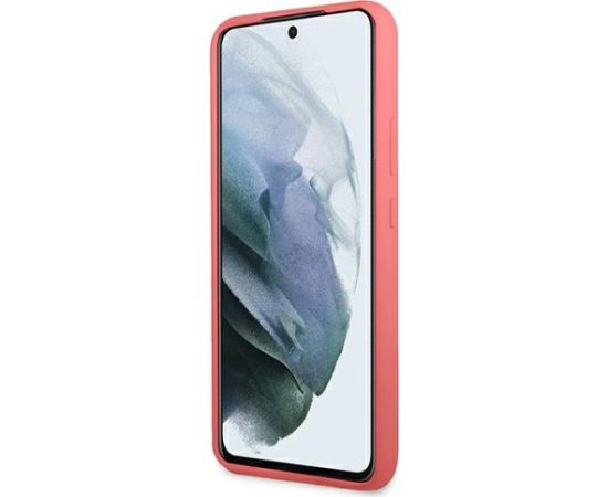 Guess GUHCS22MLSLMGFU Hardcase Silicone Script Metal Logo Aizsargapvalks priekš S22+ S906 / fuksija Neoriģinālie Maciņi