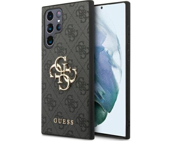 Guess GUHCS22L4GMGGR S908 S22 Ultra Aizsargapvalks priekš Samsung Galaxy S22 Ultra 4G Big Metal Logo / pelēks Neoriģinālie Maciņi