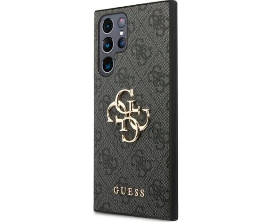 Guess GUHCS22L4GMGGR S908 S22 Ultra Aizsargapvalks priekš Samsung Galaxy S22 Ultra 4G Big Metal Logo / pelēks Neoriģinālie Maciņi
