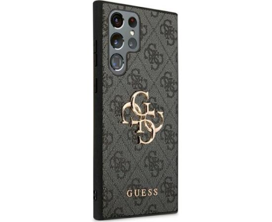 Guess GUHCS22L4GMGGR S908 S22 Ultra Aizsargapvalks priekš Samsung Galaxy S22 Ultra 4G Big Metal Logo / pelēks Neoriģinālie Maciņi