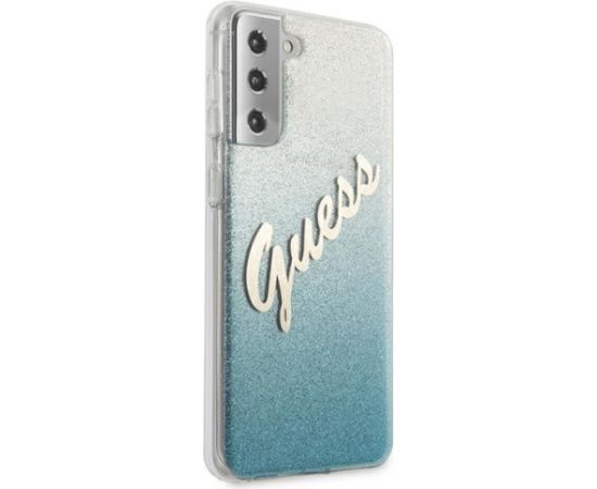 Guess GUHCS21MPCUGLSBL Hardcase Glitter Gradient Script Защитный чехол для Samsung Galaxy S21+ G996 / синий Чехлы - альтернативные