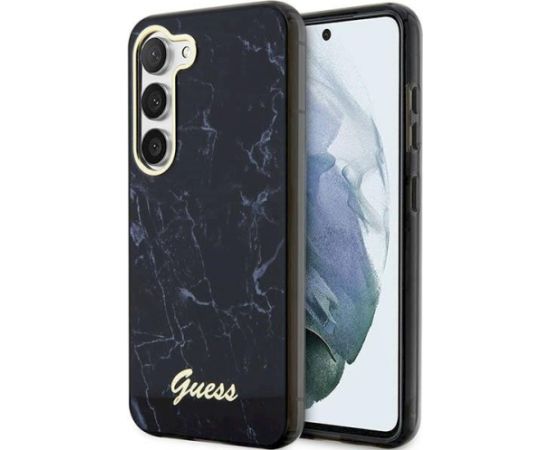 Guess GUHCS23MPCUMAK Hardcase Marble Aizsargapvalks priekš Samsung Galaxy S23+ / melns Neoriģinālie Maciņi