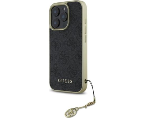 Guess GUHCP16XGF4GGR Hardcase 4G Charms Collection Aizsargapvalks priekš iPhone 16 Pro Max 6.9" / melns Neoriģinālie Maciņi