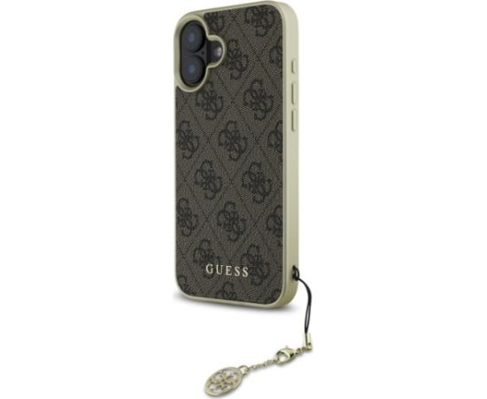 Guess GUHCP16SGF4GBR Hardcase 4G Charms Collection Aizsargapvalks priekš iPhone 16 6.1" / brūns Neoriģinālie Maciņi