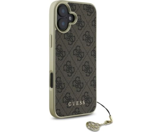 Guess GUHCP16SGF4GBR Hardcase 4G Charms Collection Aizsargapvalks priekš iPhone 16 6.1" / brūns Neoriģinālie Maciņi