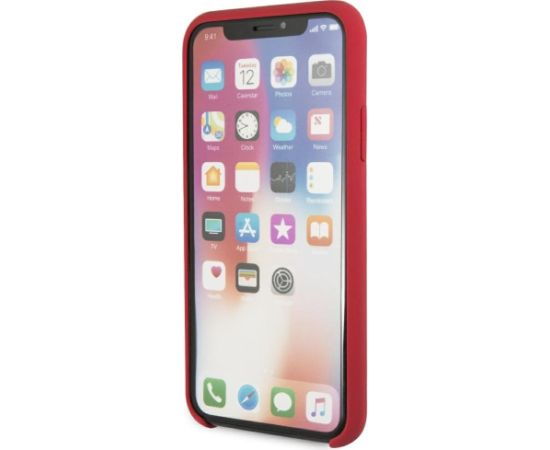 Guess GUHCPXLSGLRE Silicone Hardcase Aizsargapvalks priekš iPhone X/Xs / sarkans Neoriģinālie Maciņi