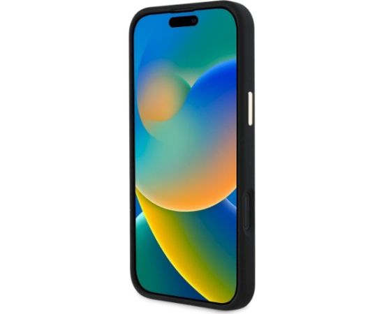 Guess GUHCP16SM4DGPK Silicone Logo Strass 4G Aizsargapvalks priekš iPhone 16 6.1" / melns Neoriģinālie Maciņi