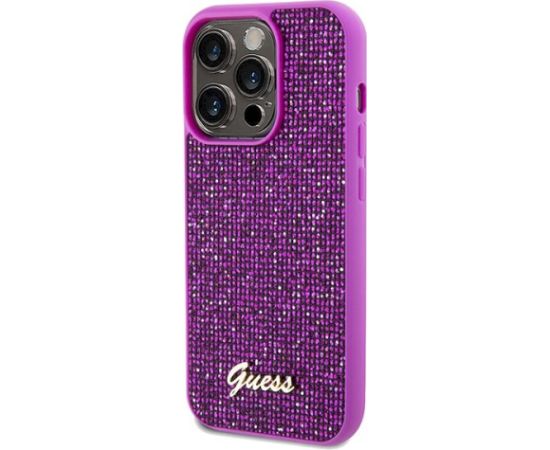 Guess GUHCP14XPMSDGSF Hardcase Disco Metal Script Aizsargapvalks priekš iPhone 14 Pro Max 6.7" / fuksijas Neoriģinālie Maciņi