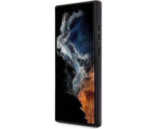 Guess GUHCS23LPCUMAK Marble Hardcase Aizsargapvalks priekš S23 Ultra S918 / melns Neoriģinālie Maciņi