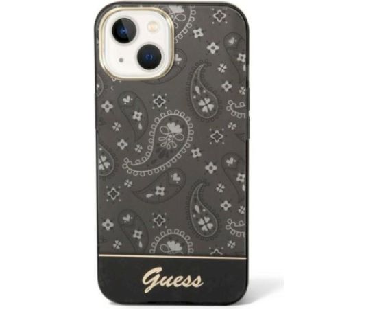 Guess GUHCP14SHGBNHK Bandana Paisley Aizsargapvalks priekš iPhone 14/15/13 6.1" / melns Neoriģinālie Maciņi