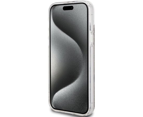 Guess GUHCP15MH4PSEGW Aizsargapvalks priekš iPhone 15 Plus / 14 Plus 6.7" / brūns hardcase IML 4G Gold Stripe Neoriģinālie Maciņi