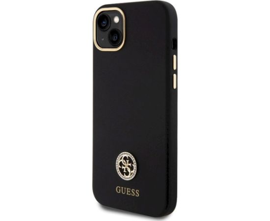 Guess GUHCP15M4DGPK Aizsargapvalks priekš iPhone 15 Plus / 14 Plus 6.7" / melns hardcase Silicone Logo Strass 4G Neoriģinālie Maciņi