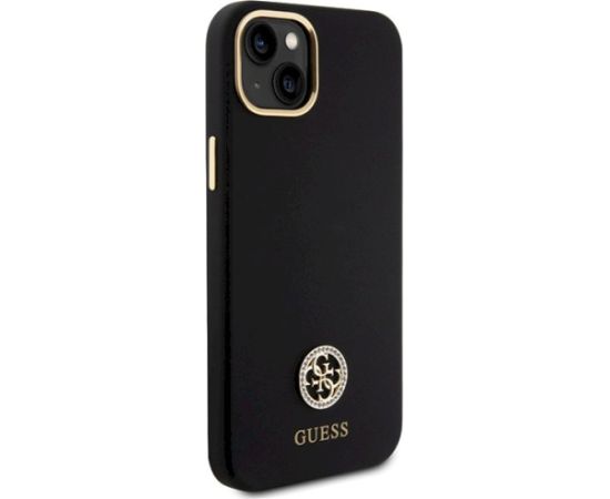 Guess GUHCP15M4DGPK Aizsargapvalks priekš iPhone 15 Plus / 14 Plus 6.7" / melns hardcase Silicone Logo Strass 4G Neoriģinālie Maciņi