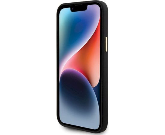 Guess GUHCP15M4DGPK Aizsargapvalks priekš iPhone 15 Plus / 14 Plus 6.7" / melns hardcase Silicone Logo Strass 4G Neoriģinālie Maciņi