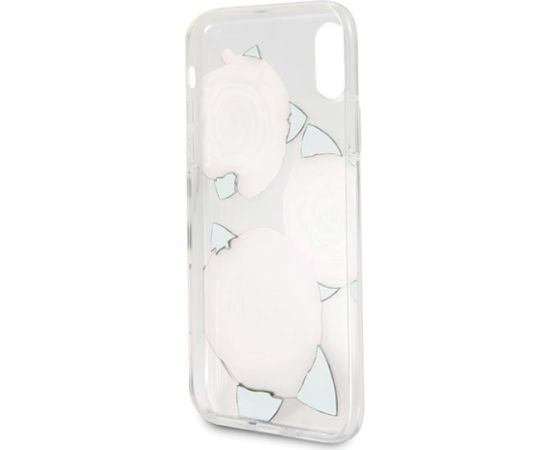 Guess GUHCPXROSTR Hardcase Flower Desire Aizsargapvalks priekš iPhone X / red rose Neoriģinālie Maciņi