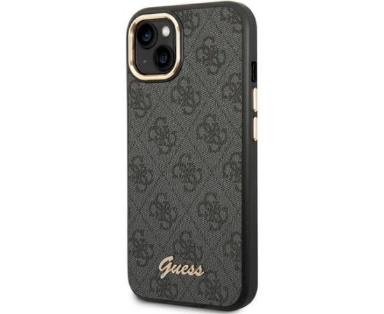 Guess GUHCP14SHG4SHK Hard Case 4G Vintage Gold Logo Aizsargapvalks priekš iPhone 14 / 15 / 13 6.1" / melns Neoriģinālie Maciņi