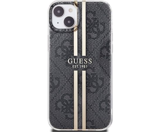 Guess GUHCP15MH4PSEGK Hardcase IML 4G Gold Stripe Aizsargapvalks priekš iPhone 15 Plus/14 Plus 6.7" / melns Neoriģinālie Maciņi