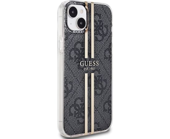 Guess GUHCP15MH4PSEGK Hardcase IML 4G Gold Stripe Aizsargapvalks priekš iPhone 15 Plus/14 Plus 6.7" / melns Neoriģinālie Maciņi