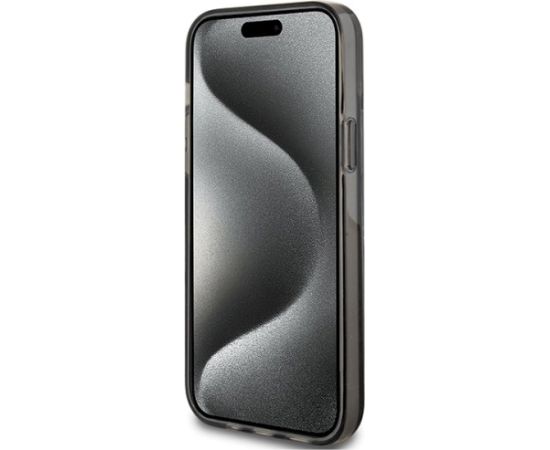 Guess GUHCP15MLFCSEGK Liquid Glitter Gold Stripes Aizsargapvalks priekš iPhone 15 Plus/14 Plus 6.7" / melns Neoriģinālie Maciņi