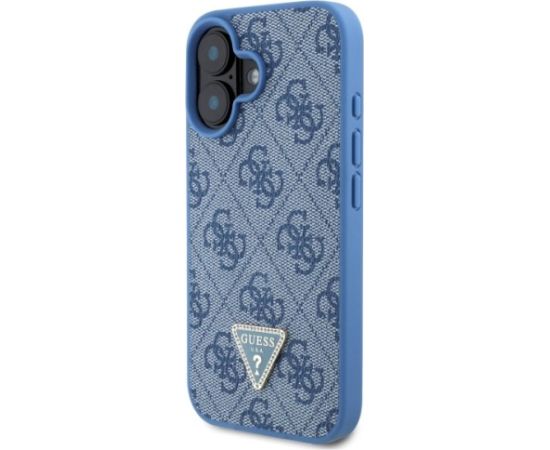 Guess GUHCP16SP4TDSCPB Leather Metal Logo Strass Crossbody Aizsargapvalks priekš iPhone 16 6.1" / zils Neoriģinālie Maciņi
