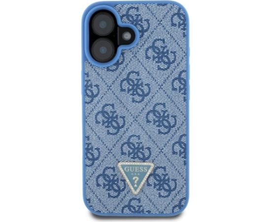 Guess GUHCP16SP4TDSCPB Leather Metal Logo Strass Crossbody Aizsargapvalks priekš iPhone 16 6.1" / zils Neoriģinālie Maciņi