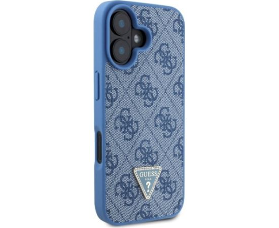 Guess GUHCP16SP4TDSCPB Leather Metal Logo Strass Crossbody Aizsargapvalks priekš iPhone 16 6.1" / zils Neoriģinālie Maciņi