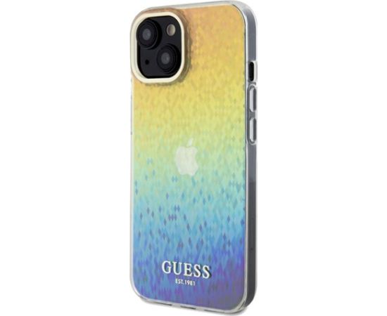 Guess GUHCP14SHDECMI Hardcase IML Faceted Mirror Disco Iridesc Aizsargapvalks priekš iPhone 14 / 15 / 13 6.1" Neoriģinālie Maciņi