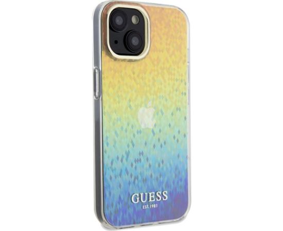 Guess GUHCP14SHDECMI Hardcase IML Faceted Mirror Disco Iridesc Aizsargapvalks priekš iPhone 14 / 15 / 13 6.1" Neoriģinālie Maciņi