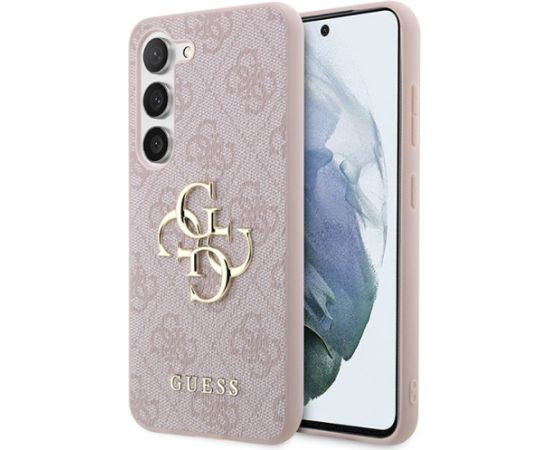 Guess GUHCS23S4GMGPI Hardcase 4G Big Metal Logo Aizsargapvalks priekš Samsung Galaxy S23 / rozā Neoriģinālie Maciņi