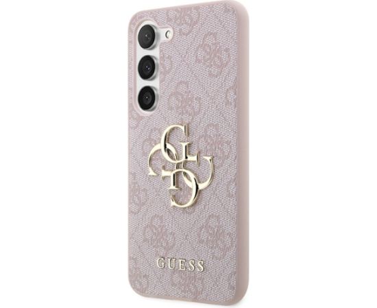 Guess GUHCS23S4GMGPI Hardcase 4G Big Metal Logo Aizsargapvalks priekš Samsung Galaxy S23 / rozā Neoriģinālie Maciņi
