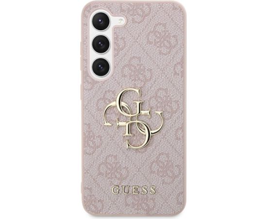 Guess GUHCS23S4GMGPI Hardcase 4G Big Metal Logo Aizsargapvalks priekš Samsung Galaxy S23 / rozā Neoriģinālie Maciņi