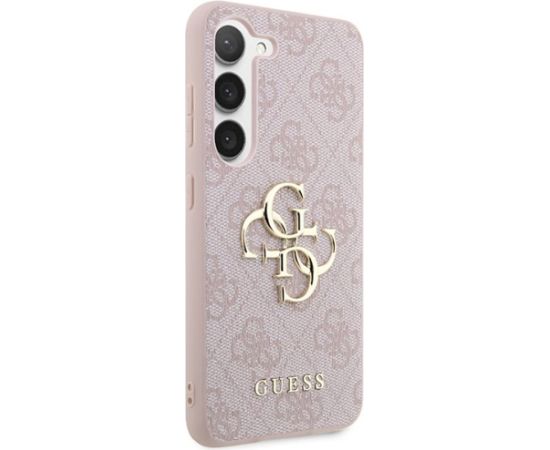 Guess GUHCS23S4GMGPI Hardcase 4G Big Metal Logo Aizsargapvalks priekš Samsung Galaxy S23 / rozā Neoriģinālie Maciņi