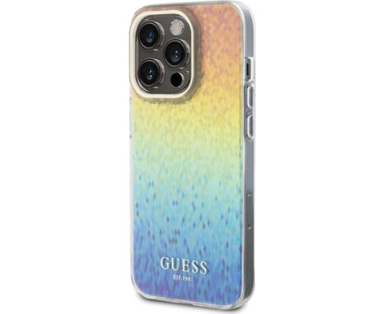 Guess GUHCP14XHDECMI IML Faceted Mirror Disco Iridescen Aizsargapvalks priekš iPhone 14 Pro Max 6.7" Neoriģinālie Maciņi