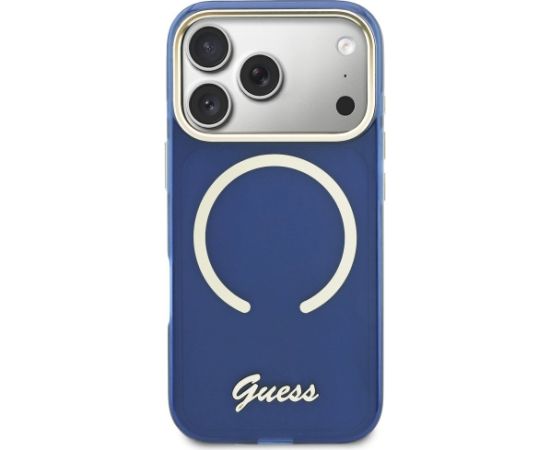 Case Guess IML Script Metal MagSafe Защитный чехол для iPhone 17 Pro / синий Чехлы - альтернативные