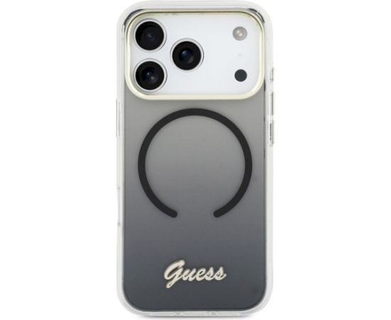 Guess IML Gradient Script Metal MagSafe Защитный чехол для iPhone 17 Pro Max / чёрный Чехлы - альтернативные
