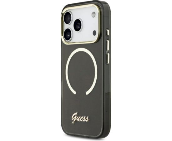 Case Guess IML Script Metal MagSafe Защитный чехол для iPhone 17 Pro Max / чёрный Чехлы - альтернативные