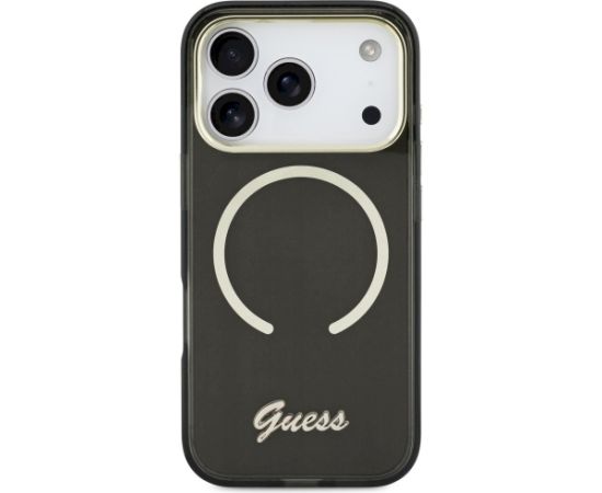 Case Guess IML Script Metal MagSafe Защитный чехол для iPhone 17 Pro Max / чёрный Чехлы - альтернативные