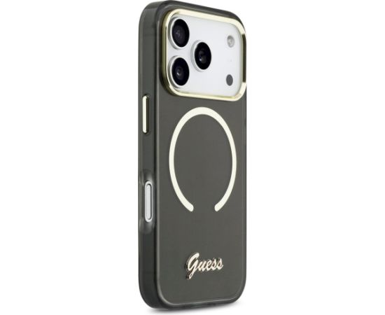 Case Guess IML Script Metal MagSafe Защитный чехол для iPhone 17 Pro Max / чёрный Чехлы - альтернативные