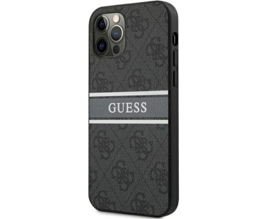 Guess GUHCP12L4GDGR Hardcase 4G Stripe Aizsargapvalks priekš iPhone 12 Pro Max 6,7" / pelēks Neoriģinālie Maciņi