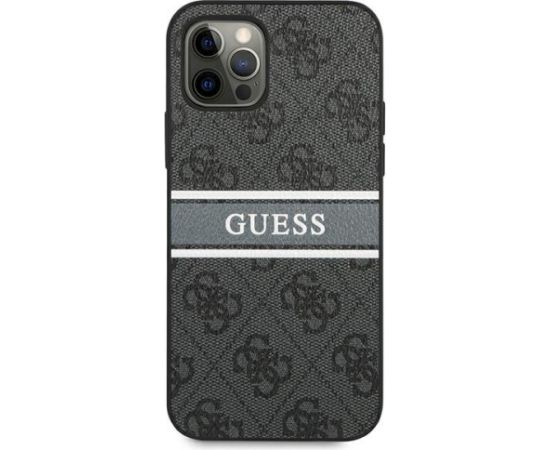 Guess GUHCP12L4GDGR Hardcase 4G Stripe Aizsargapvalks priekš iPhone 12 Pro Max 6,7" / pelēks Neoriģinālie Maciņi