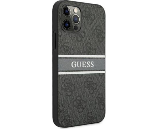 Guess GUHCP12L4GDGR Hardcase 4G Stripe Aizsargapvalks priekš iPhone 12 Pro Max 6,7" / pelēks Neoriģinālie Maciņi