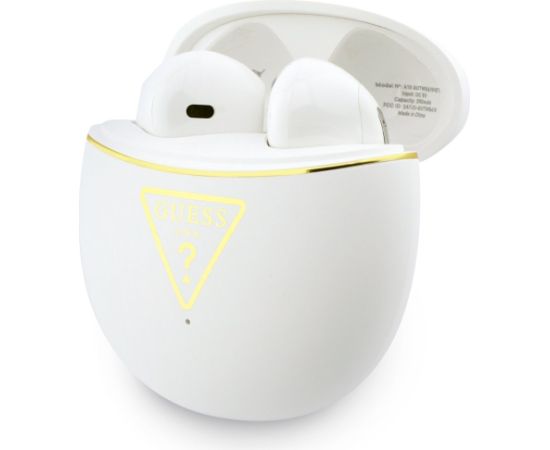 TWS Earphones Guess Gold Line Triangle Bezvadu austiņas / balts Austiņas
