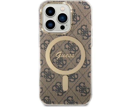 Guess Set GUBPP14LH4EACSW Aizsargapvalks un lādētājs priekš iPhone 14 Pro 6,1" / brūns Neoriģinālie Maciņi