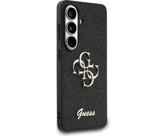 Guess Fixed Glitter Big 4G Metal Logo Aizsargapvalks priekš Samsung Galaxy S26 / melns Neoriģinālie Maciņi