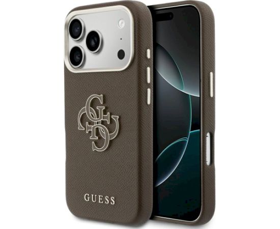 Guess FW Resin Logo Case Aizsargapvalks priekš iPhone 17 Pro / brūns Neoriģinālie Maciņi